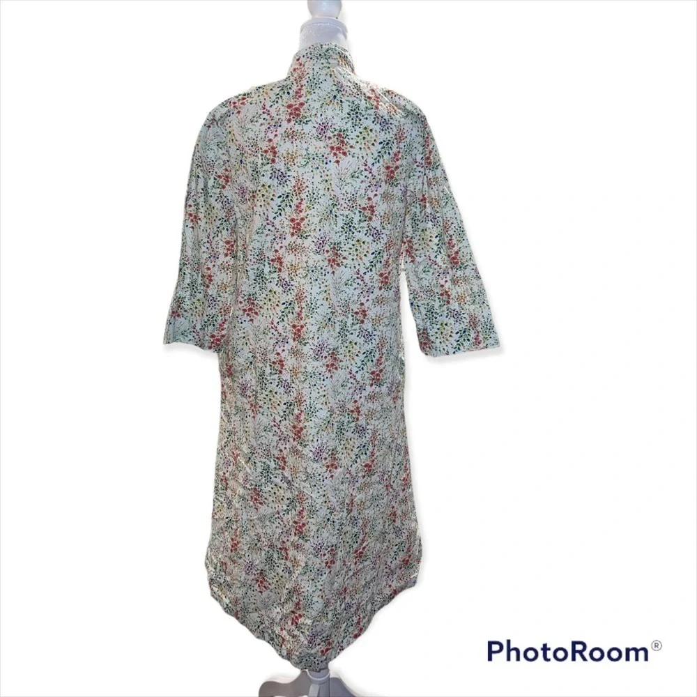 Andrew McMullan Vintage Floral Cotton Button Up Housecoat Size Small‎